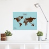 Wereldkaart van kurk Woody Map L Color Blauw - Bruin | Miss Wood