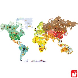 Kinderwereldkaart Muursticker Wereld Magnetisch | Janod
