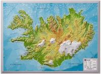 IJsland met voelbaar 3D reliëf 42 x 30 cm