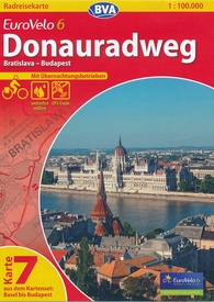 Fietskaart 7 Eurovelo 6 Donauradweg Bratislava - Budapest | BVA BikeMedia