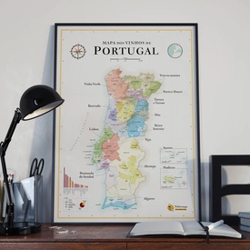 Poster Portugal mapa dos vinhos | 50x 70 cm | La carte des vins