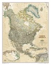 Wandkaart Noord Amerika, politiek & antiek, 60 x 78 cm | National Geographic