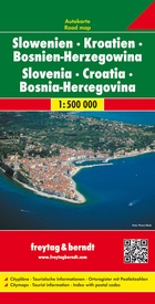 Wegenkaart - landkaart Slovenië - Kroatië - Bosnië-Herzegovina | Freytag & Berndt