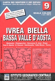 Wandelkaart 09 Ivrea, Biella e Bassa Valle d'Aosta | IGC - Istituto Geografico Centrale