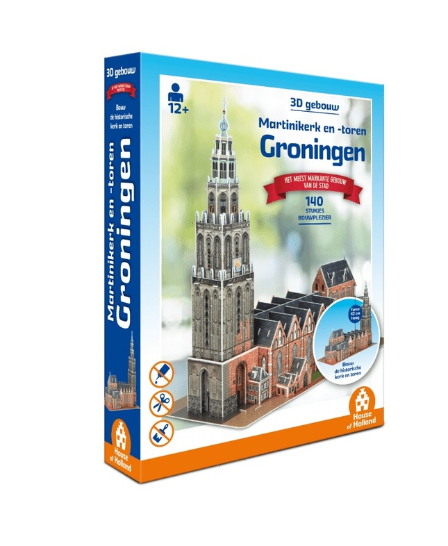 Haringen Sluiting Accommodatie 3D Puzzel 3D Martinikerk en Martinitoren Groningen | House of holland |  8719324373265 | Reisboekwinkel De Zwerver