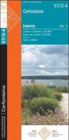 Topografische kaart - Wandelkaart 57/3-4 Topo25 Cerfontaine | NGI - Nationaal Geografisch Instituut