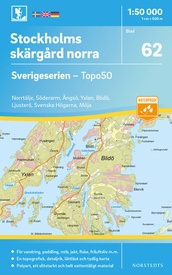 Wandelkaart - Topografische kaart 62 Sverigeserien Stockholms Skärgård norra | Norstedts