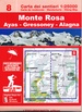 Wandelkaart 08 Val d'Ayas, Val di Gressoney, Monte Rosa | L'Escursionista editore