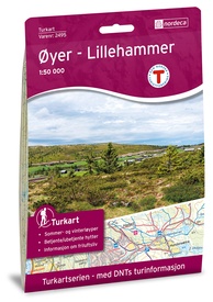 Wandelkaart 2495 Turkart Øyer - Lillehammer | Nordeca