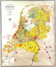 Wandkaart van Nederland  | Bakker en Rusch