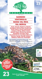 Wandelkaart 23 Sanremo, Ventimiglia, Bassa Val Roia, Val Nervia | Fraternali Editore