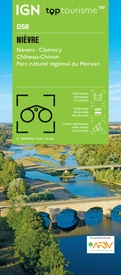 Fietskaart - Wegenkaart - landkaart D58 Top D100 Nièvre Nevers | IGN - Institut Géographique National
