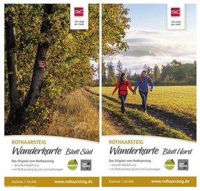 Wandelkaart Wanderkarte Rothaarsteig Blatt Süd & Nord | Rothaarsteig