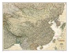 Wandkaart China, antiek, 76 x 59 cm | National Geographic