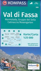 Wandelkaart 686 Val di Fassa | Kompass