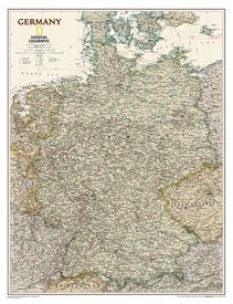 Wandkaart Duitsland, antiek, 60 x 77 cm | National Geographic