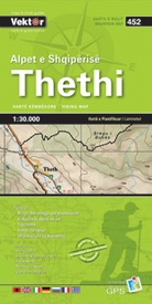 Wandelkaart 452 Thethi - Albanie | Vektor