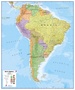 Wandkaart Zuid Amerika politiek, 100 x 120 cm | Maps International