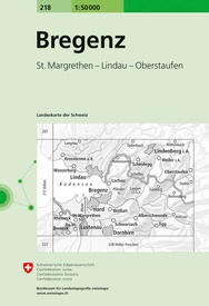 Wandelkaart - Topografische kaart 218 Bregenz | Swisstopo