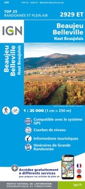 Wandelkaart - Topografische kaart 2929ET Beaujeu - Belleville - Haut Beaujolais – Rhônevallei – Bourgondië | IGN - Institut Géographique National