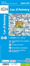 Wandelkaart - Topografische kaart 3431OT Lac d'Annecy | IGN - Institut Géographique National