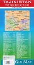 Wegenkaart - landkaart Tajikistan - Geografisch | Gizi Map
