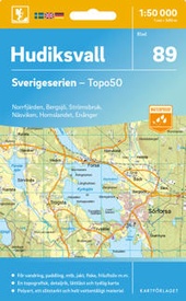 Wandelkaart - Topografische kaart 89 Sverigeserien Hudiksvall | Norstedts