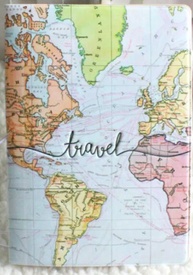 Travel Gadget Paspoorthoes lichtblauw travel met wereldkaart | APP