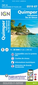 Wandelkaart - Topografische kaart 0519ET Quimper, Concarneau, Fouesnant, Beg-Meil, iles de Glénan | IGN - Institut Géographique National