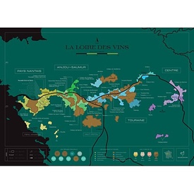 Scratch Map -   Loire - Carte du vin | Wijnkaart | 70 x 50 cm | 1020 Dégustations