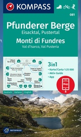 Wandelkaart 081 Pfunderer Berge - Monti di Fundres | Kompass