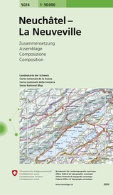 Wandelkaart - Topografische kaart 5024 Neuchâtel - Les Verrières - La Neuveville | Swisstopo