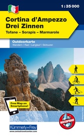 Wandelkaart 6 Outdoorkarte IT Cortina d'Ampezzo - Drei Zinnen | Kümmerly & Frey