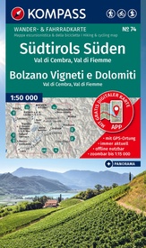 Wandelkaart 74 Südtirols Süden - Bolzano Vigneti e Dolomiti | Kompass
