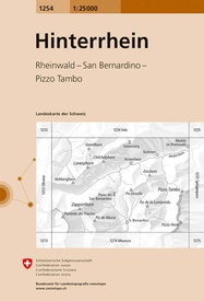 Wandelkaart - Topografische kaart 1254 Hinterrhein | Swisstopo