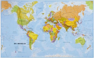 Wereldkaart (65zvl) politiek, 136 x 84 cm | Maps International