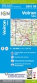 Topografische kaart - Wandelkaart 3233SB Le Grand-Lemps, Lac de Paladru, Voiron, Tullins | IGN - Institut Géographique National