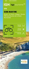 Fietskaart - Wegenkaart - landkaart D76 Top D100 Seine-Maritime | IGN - Institut Géographique National