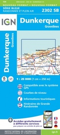 Topografische kaart - Wandelkaart 2302SB Dunkerque - Gravelines | IGN - Institut Géographique National