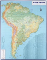 America South Physical Map - Zuid-Amerika