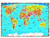 Kinderwereldkaart World map kids political illustrated | Met latjes | 100 x 70 cm | Druckbunt