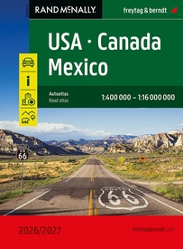 Wegenatlas USA Canada Mexico 2026 -2027 | Ringband | A4-Formaat | Rand McNally | Freytag & Berndt