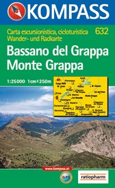 Wandelkaart 632 Bassano del Grappa-Monte Grappa | Kompass