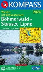 Wandelkaart 2024 Böhmerwald, Stausee Lipno | Kompass