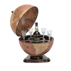 Barglobe Galileo rust, bruin - tafelmodel | Zoffoli