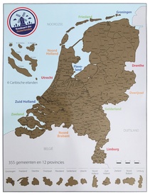 Scratch Map Nederland - kraskaart der Nederlanden 56 x 44 cm | Bubble Up