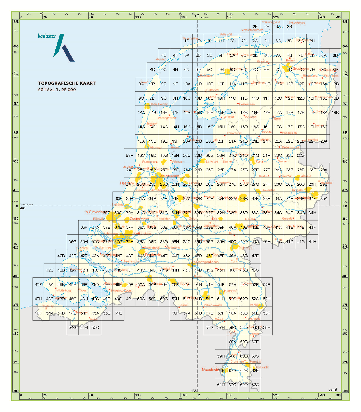 Topografische kaarten Flevoland 1:25.000