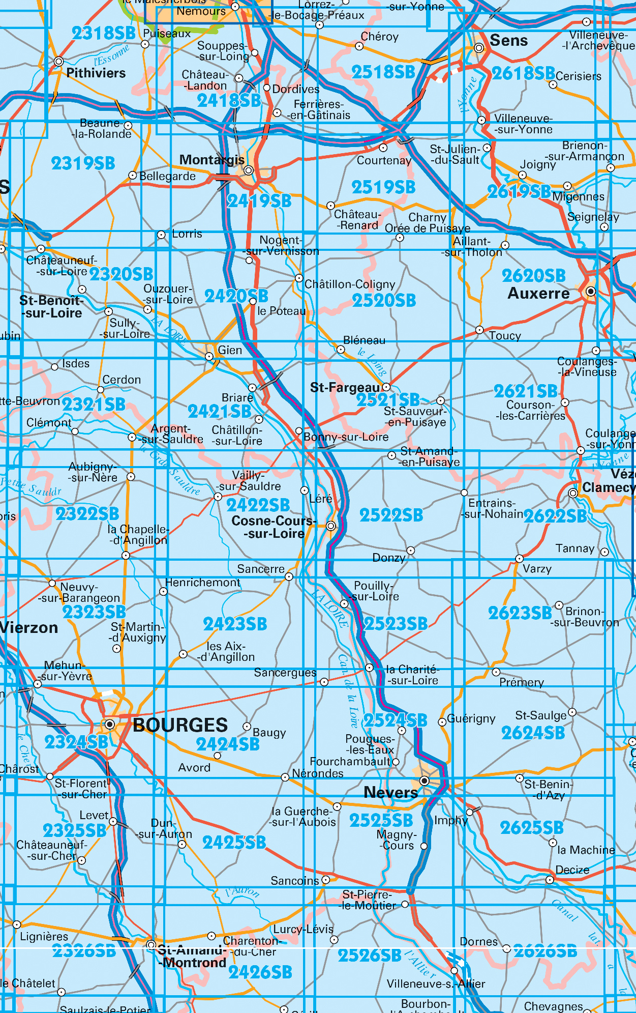 Topografische kaarten IGN 25.000 Bourgondië: West