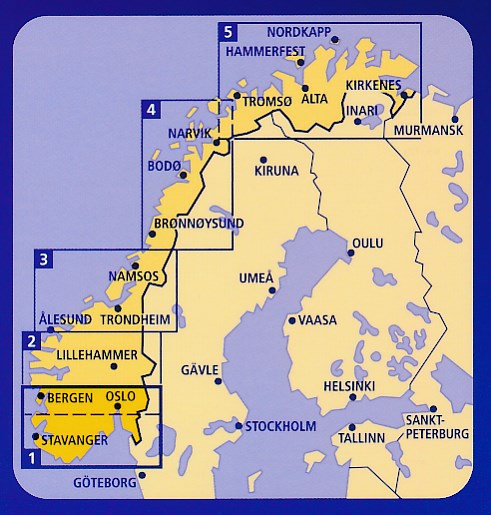 Overzicht wegenkaarten Noorwegen Kummerley & Frey