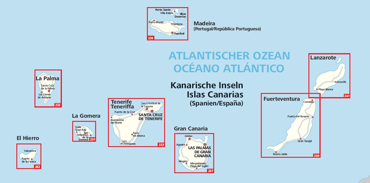 Overzicht Kompass wandelkaarten Canarische Eilanden